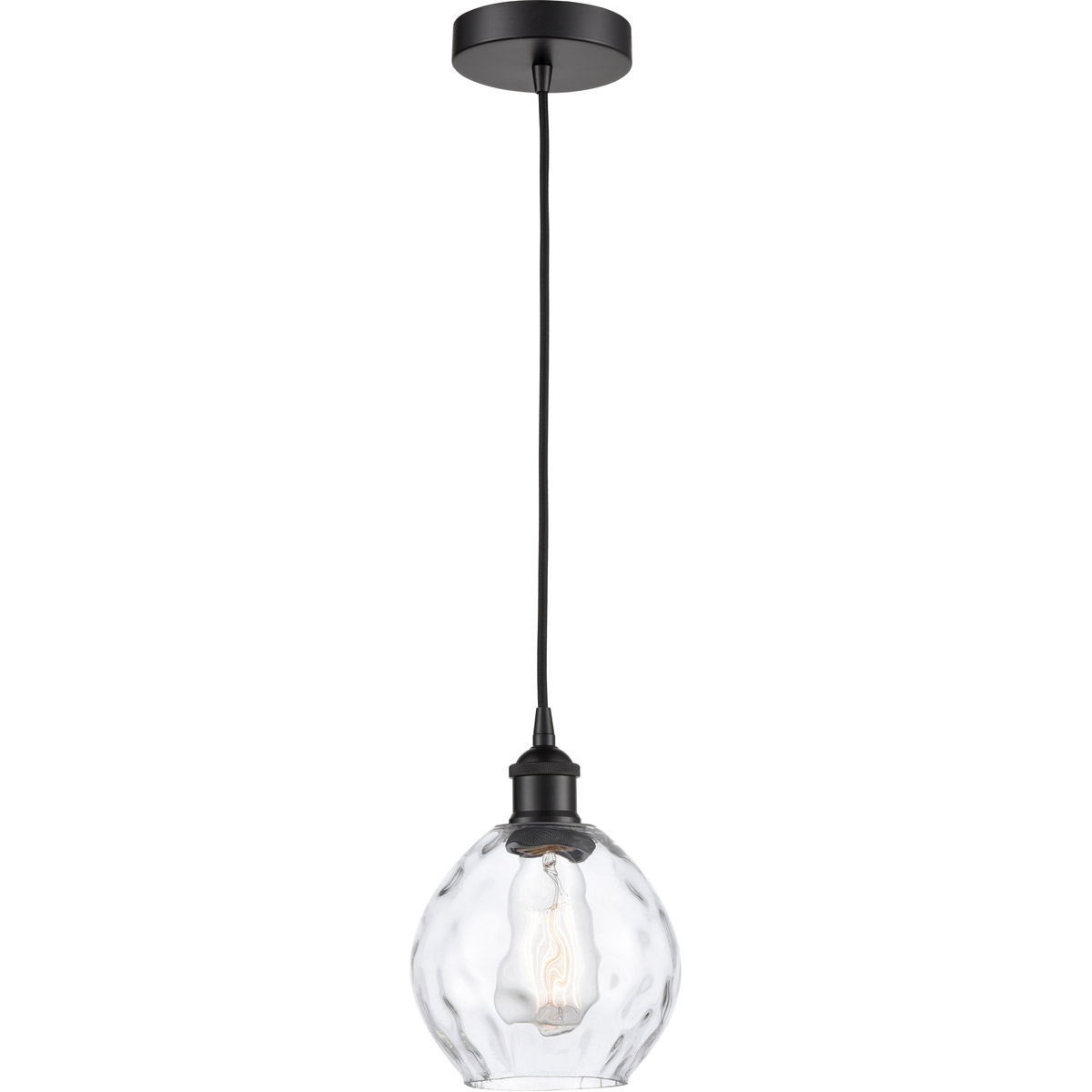 Innovations Lighting 616-1P-BK-G362-LED Edison Waverly LED 6 inch Matte Black Mini Pendant Ceiling Light