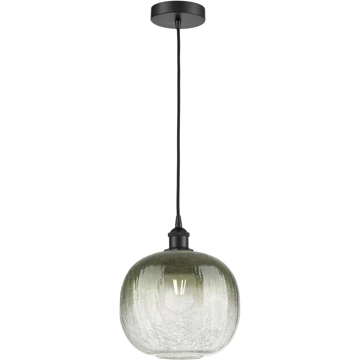 Innovations Lighting 616-1P-BK-G481-10SL Edison Brookhaven Sphere 1 Light 10.5 inch Matte Black Mini Pendant Ceiling Light in Slate Glass