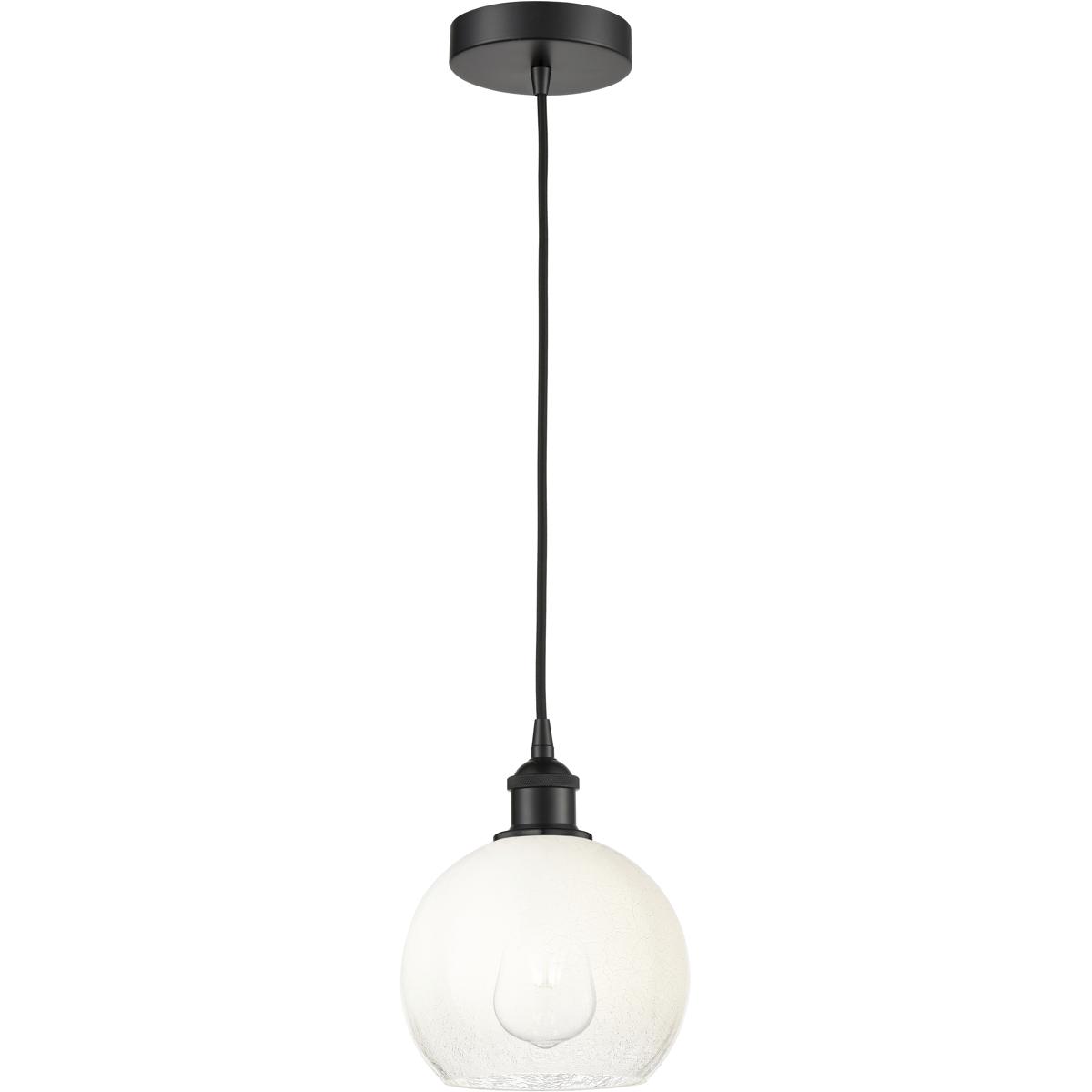Innovations Lighting 616-1P-BK-G483-8OP Edison Brookhaven Globe 1 Light 7.88 inch Matte Black Mini Pendant Ceiling Light in Opal Glass