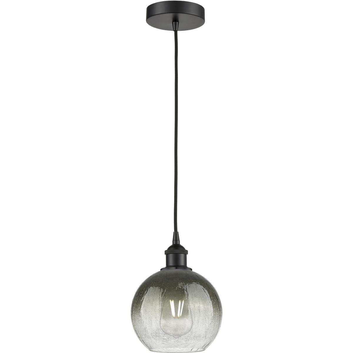Innovations Lighting 616-1P-BK-G483-8SL Edison Brookhaven Globe 1 Light 7.88 inch Matte Black Mini Pendant Ceiling Light in Slate Glass