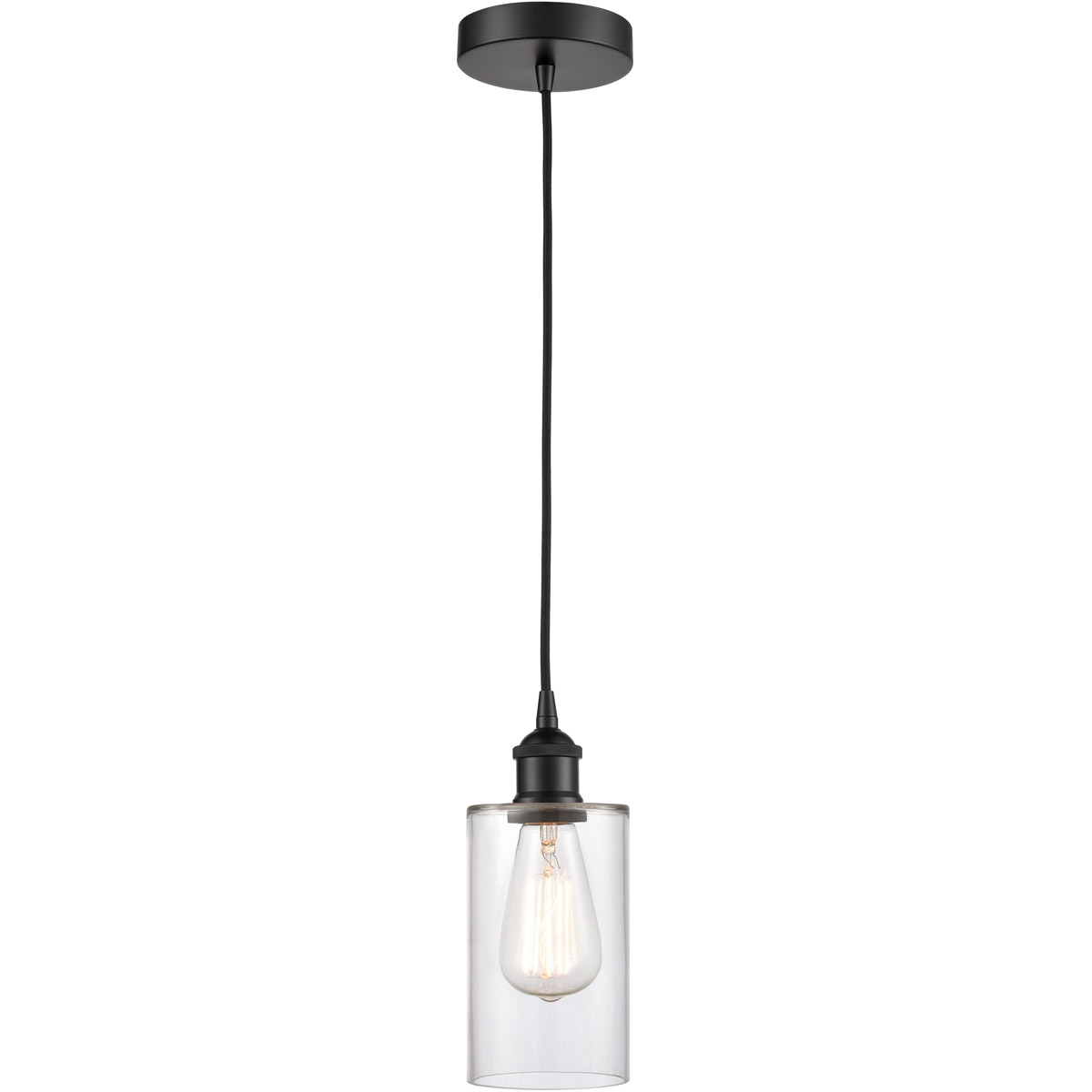 Innovations Lighting 616-1P-BK-G802-LED Edison Clymer LED 4 inch Matte Black Mini Pendant Ceiling Light