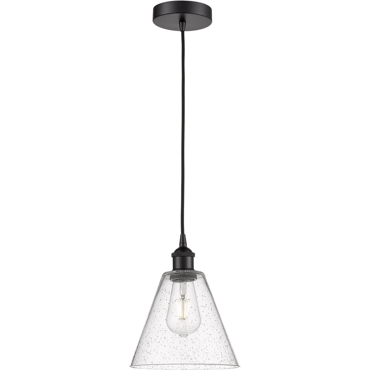 Innovations Lighting Bruno Marashlian Edison Cone 8 Inch Mini Pendant Edison Cone - 616-1P-BK-GBC-84 - Modern Contemporary