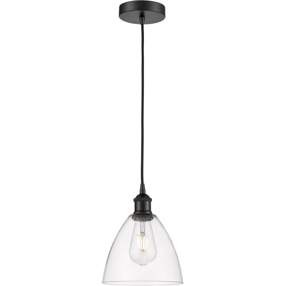 Innovations Lighting Bruno Marashlian Edison Dome 8 Inch Mini Pendant Edison Dome - 616-1P-BK-GBD-752 - Transitional