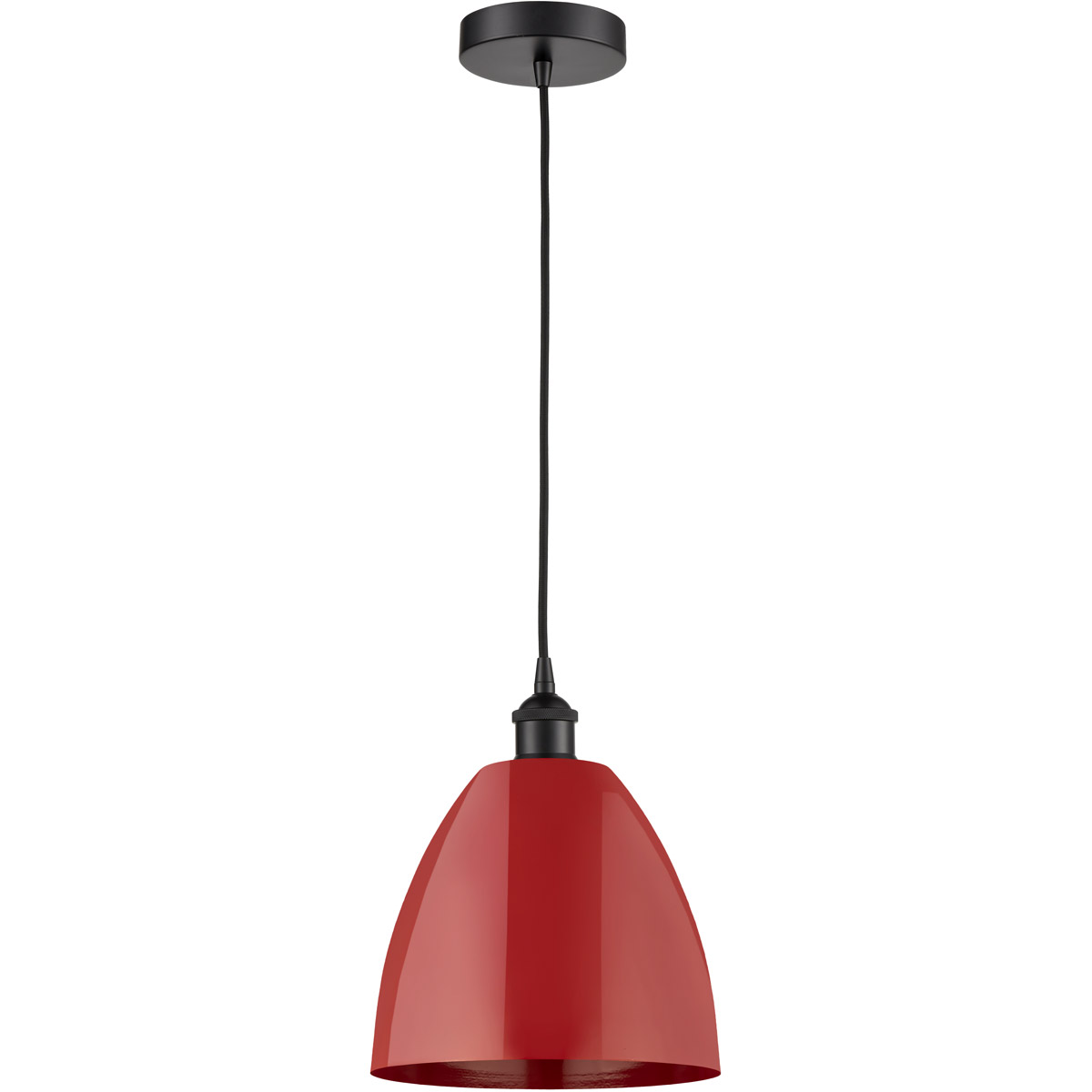 Innovations Lighting Bruno Marashlian Plymouth Dome Mini Pendant Plymouth Dome - 616-1P-BK-MBD-9-RD - Modern Contemporary