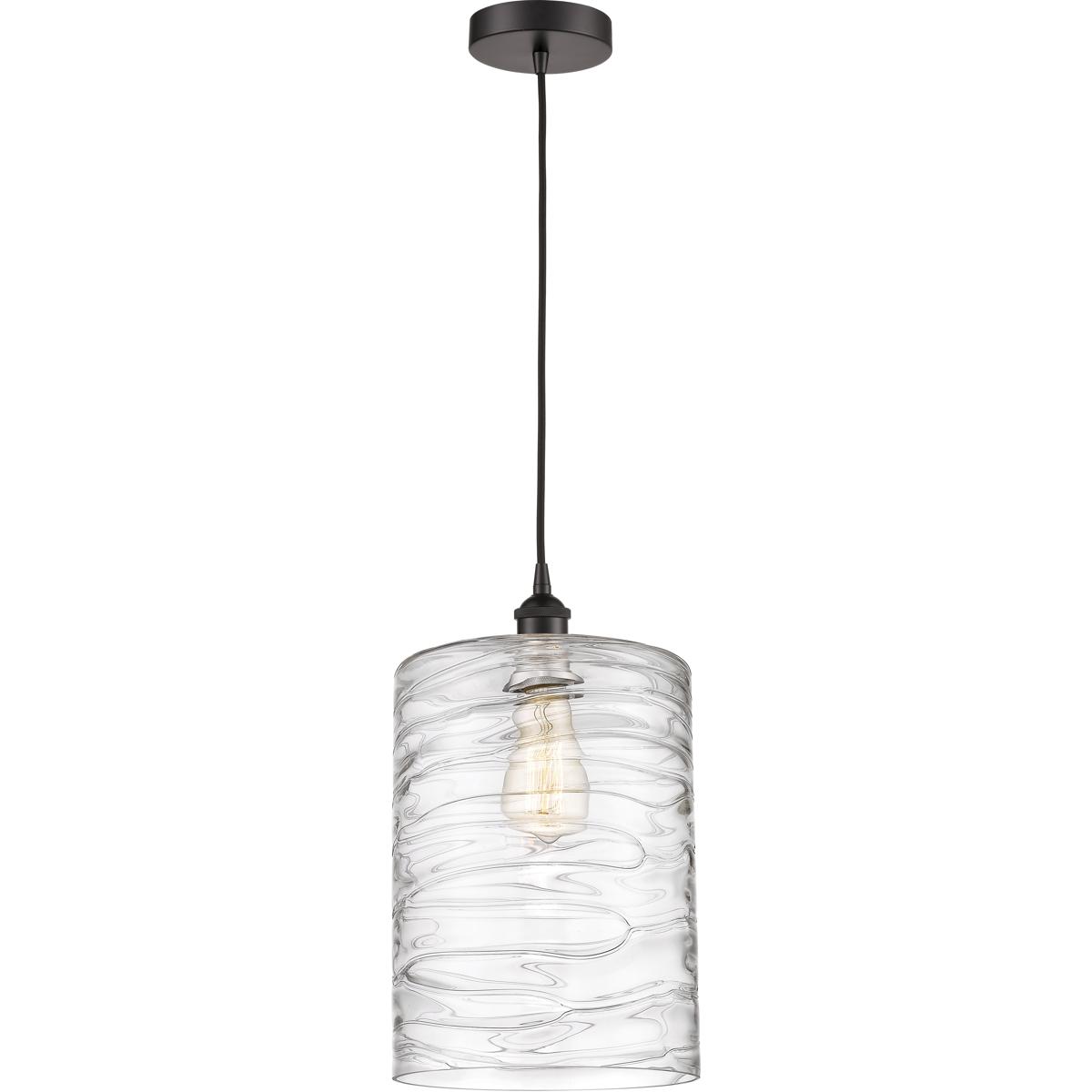 Innovations Lighting 616-1P-OB-G1113-L Ballston Cobbleskill 1 Light 9 inch Oil Rubbed Bronze Mini Pendant Ceiling Light in Deco Swirl Glass