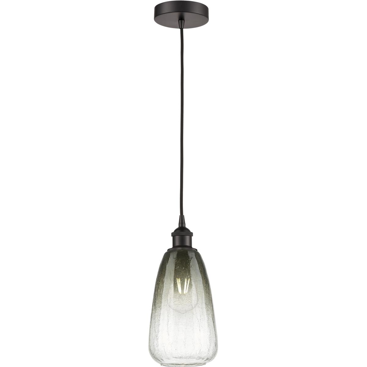 Innovations Lighting 616-1P-OB-G480-6SL Edison Brookhaven Almond 1 Light 6 inch Oil Rubbed Bronze Mini Pendant Ceiling Light in Slate Glass