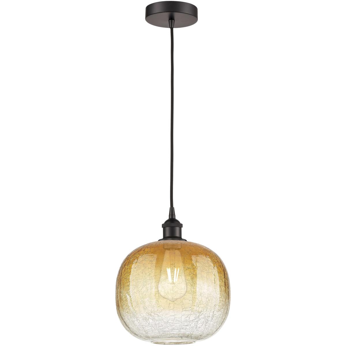Innovations Lighting 616-1P-OB-G481-10AM Edison Brookhaven Sphere 1 Light 10.5 inch Oil Rubbed Bronze Mini Pendant Ceiling Light in Amber Glass