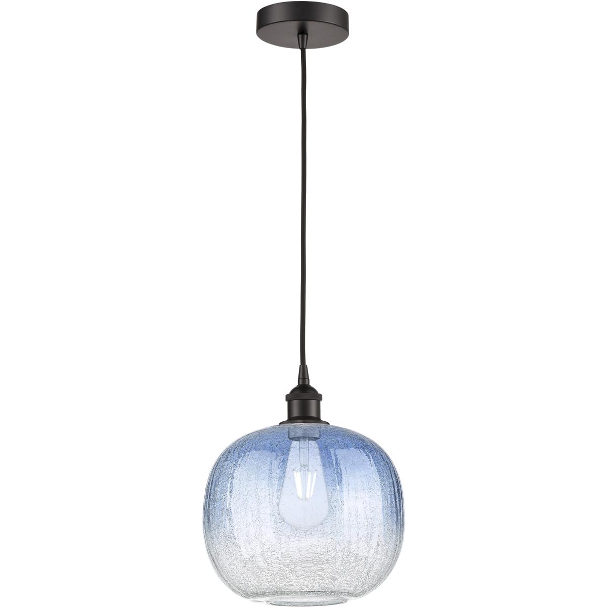 Innovations Lighting 616-1P-OB-G481-10SB Edison Brookhaven Sphere 1 Light 10.5 inch Oil Rubbed Bronze Mini Pendant Ceiling Light in Sapphire Blue Glas