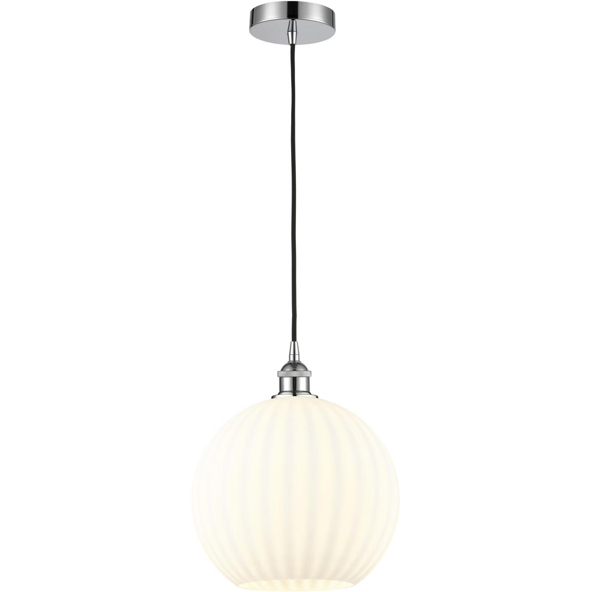 Innovations Lighting 616-1P-PC-G1217-12WV Edison White Venetian 1 Light 12 inch Polished Chrome Cord Hung Pendant Ceiling Light