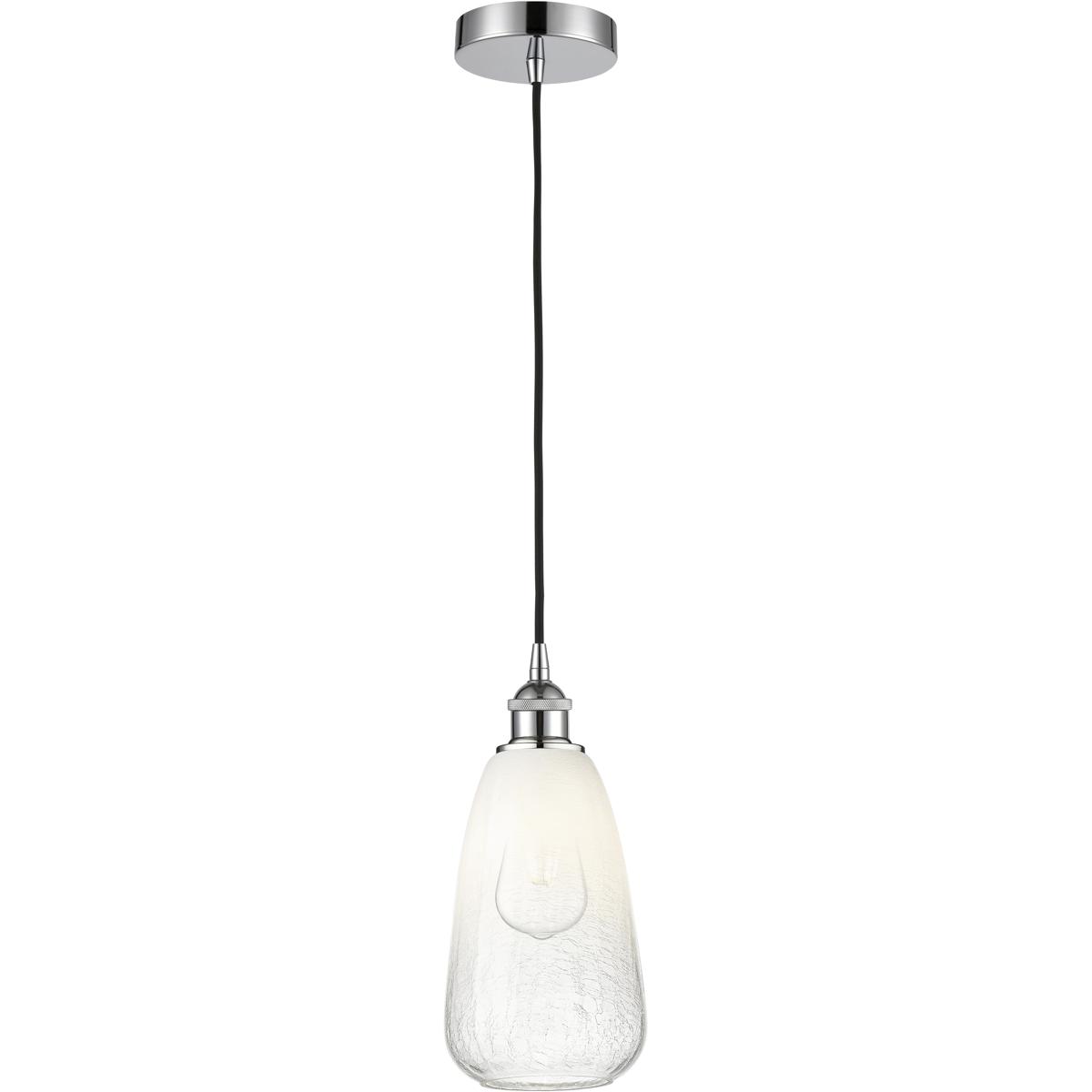 Innovations Lighting 616-1P-PC-G480-6OP Edison Brookhaven Almond 1 Light 6 inch Polished Chrome Mini Pendant Ceiling Light in Opal Glass