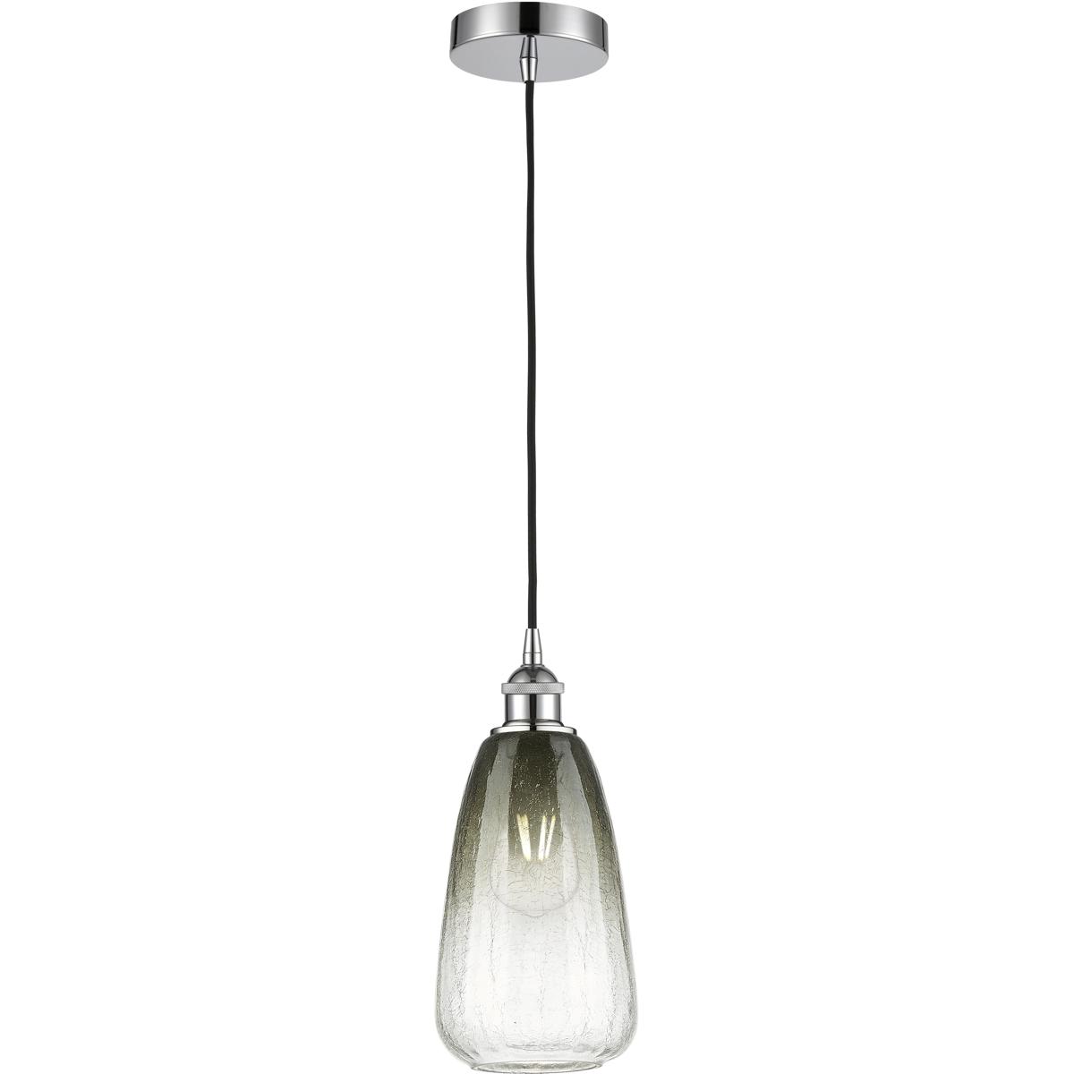 Innovations Lighting 616-1P-PC-G480-6SL Edison Brookhaven Almond 1 Light 6 inch Polished Chrome Mini Pendant Ceiling Light in Slate Glass