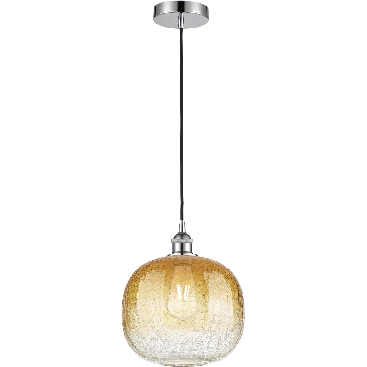 Innovations Lighting 616-1P-PC-G481-10AM Edison Brookhaven Sphere 1 Light 10.5 inch Polished Chrome Mini Pendant Ceiling Light in Amber Glass