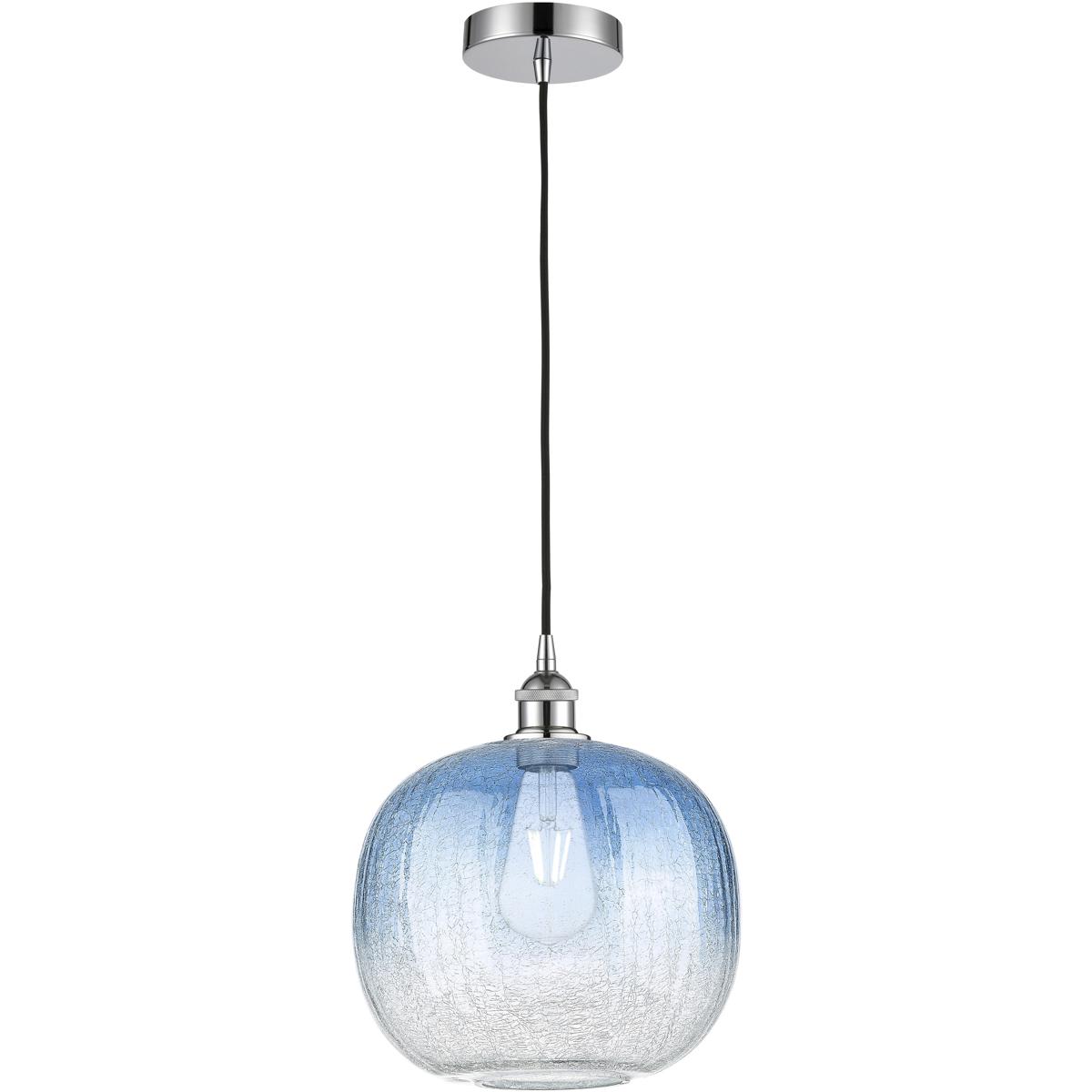 Innovations Lighting 616-1P-PC-G481-10SB Edison Brookhaven Sphere 1 Light 10.5 inch Polished Chrome Mini Pendant Ceiling Light in Sapphire Blue Glass