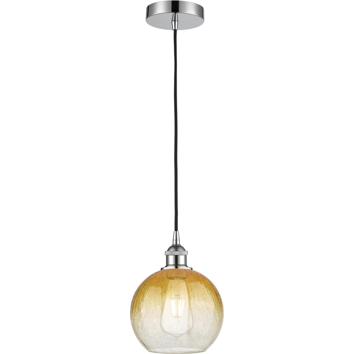 Innovations Lighting 616-1P-PC-G483-8AM Edison Brookhaven Globe 1 Light 7.88 inch Polished Chrome Mini Pendant Ceiling Light in Amber Glass