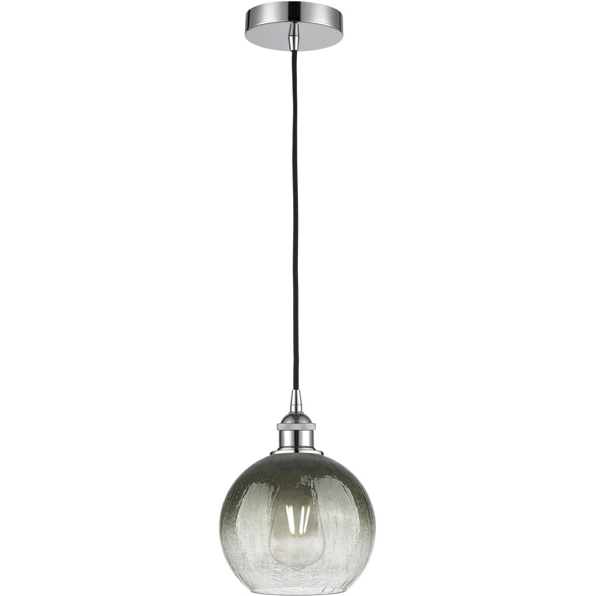 Innovations Lighting 616-1P-PC-G483-8SL Edison Brookhaven Globe 1 Light 7.88 inch Polished Chrome Mini Pendant Ceiling Light in Slate Glass