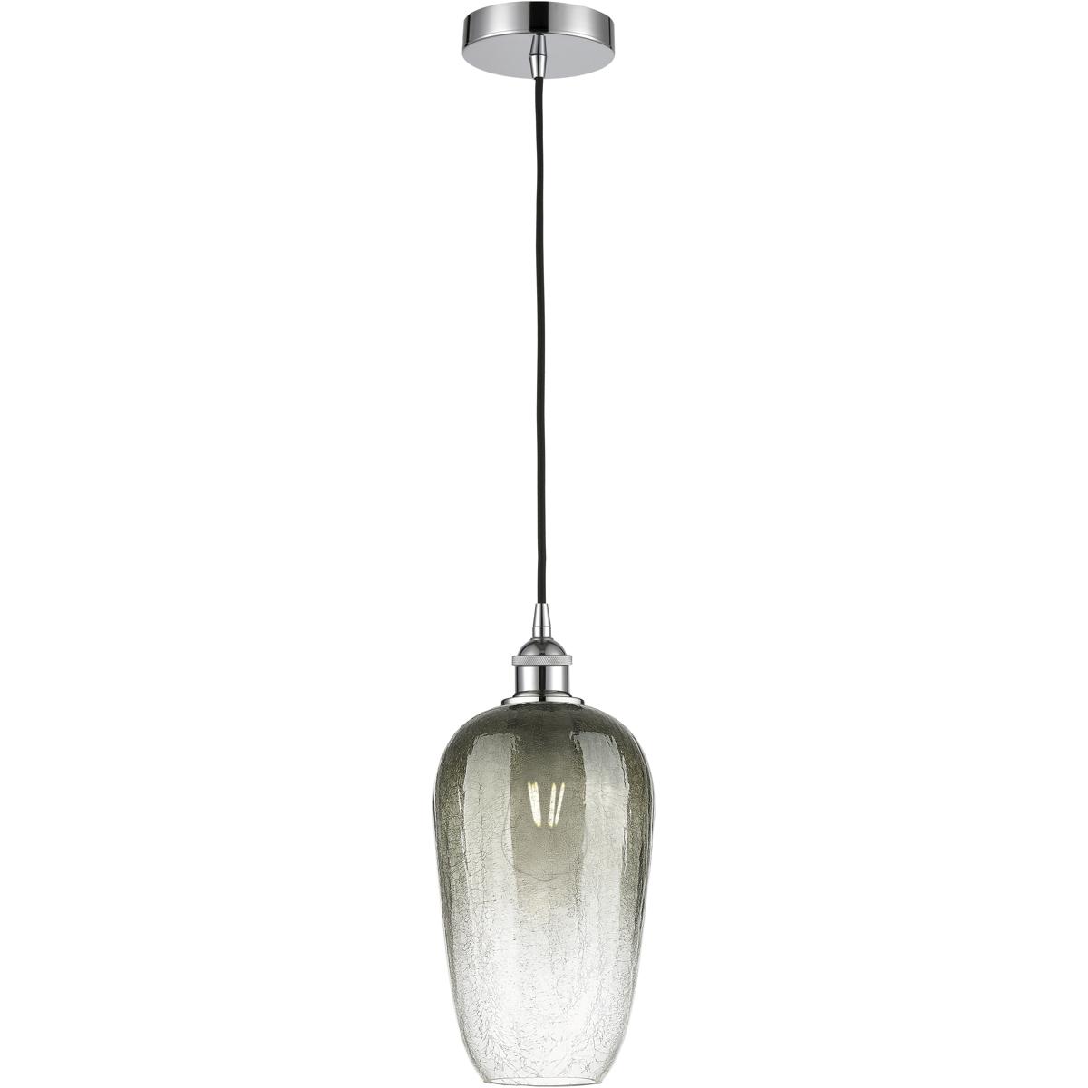 Innovations Lighting 616-1P-PC-G484-7SL Edison Brookhaven Flute 1 Light 7 inch Polished Chrome Mini Pendant Ceiling Light in Slate Glass