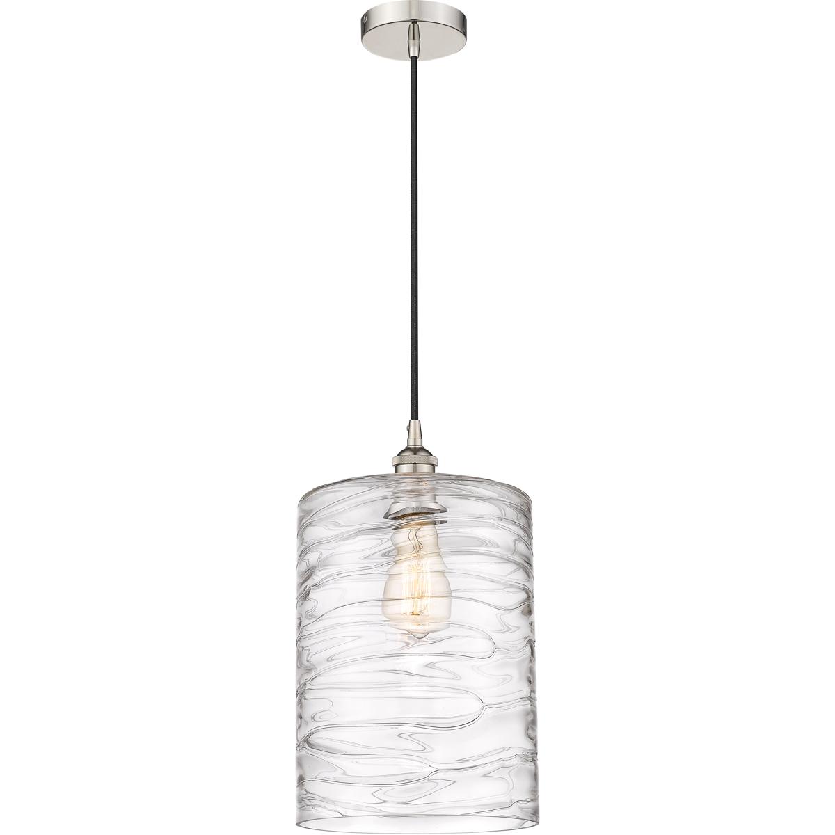Innovations Lighting 616-1P-PN-G1113-L Ballston Cobbleskill 1 Light 9 inch Polished Nickel Mini Pendant Ceiling Light in Deco Swirl Glass