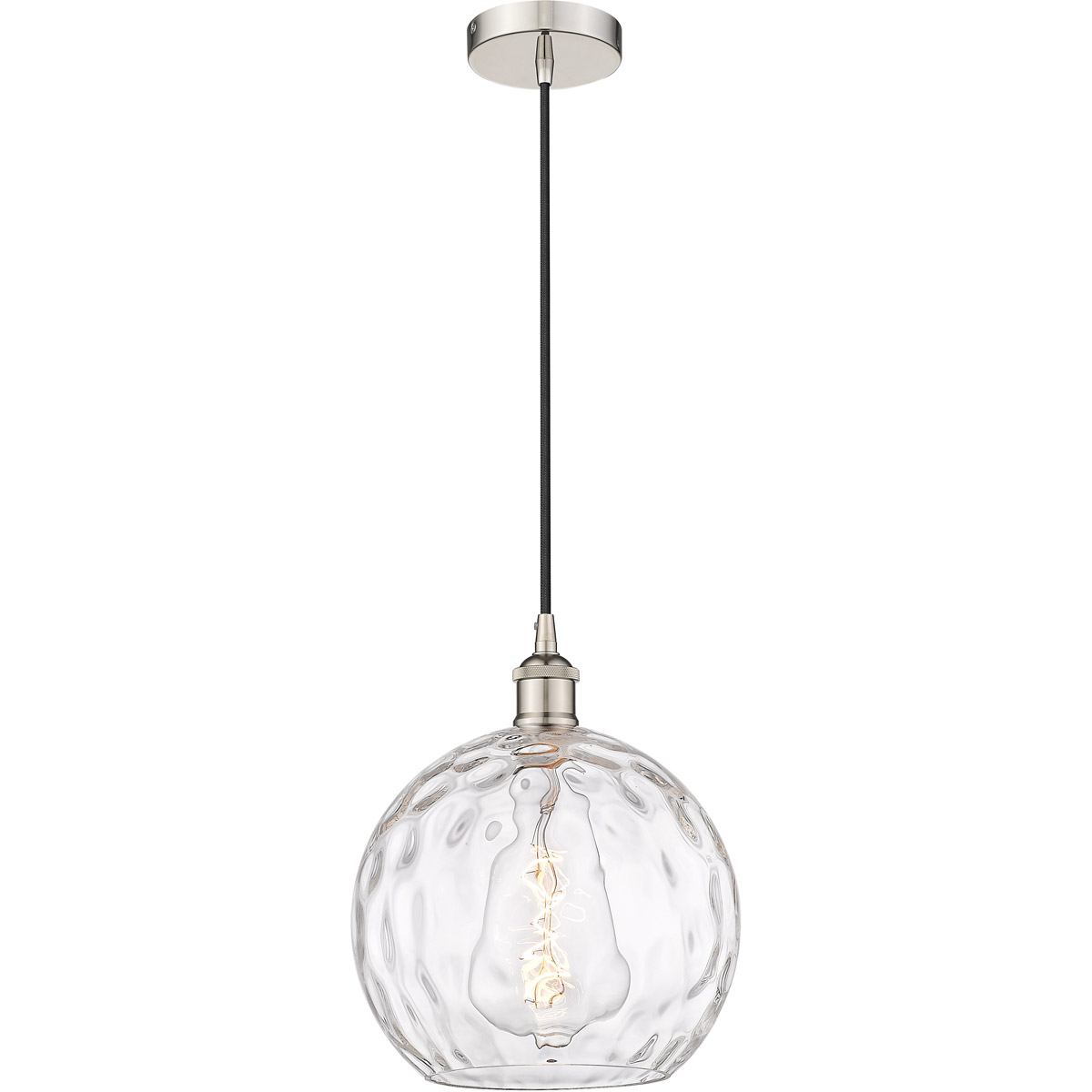 Innovations Lighting 616-1P-PN-G1215-10 Edison Athens Water Glass 1 Light 10 inch Polished Nickel Mini Pendant Ceiling Light