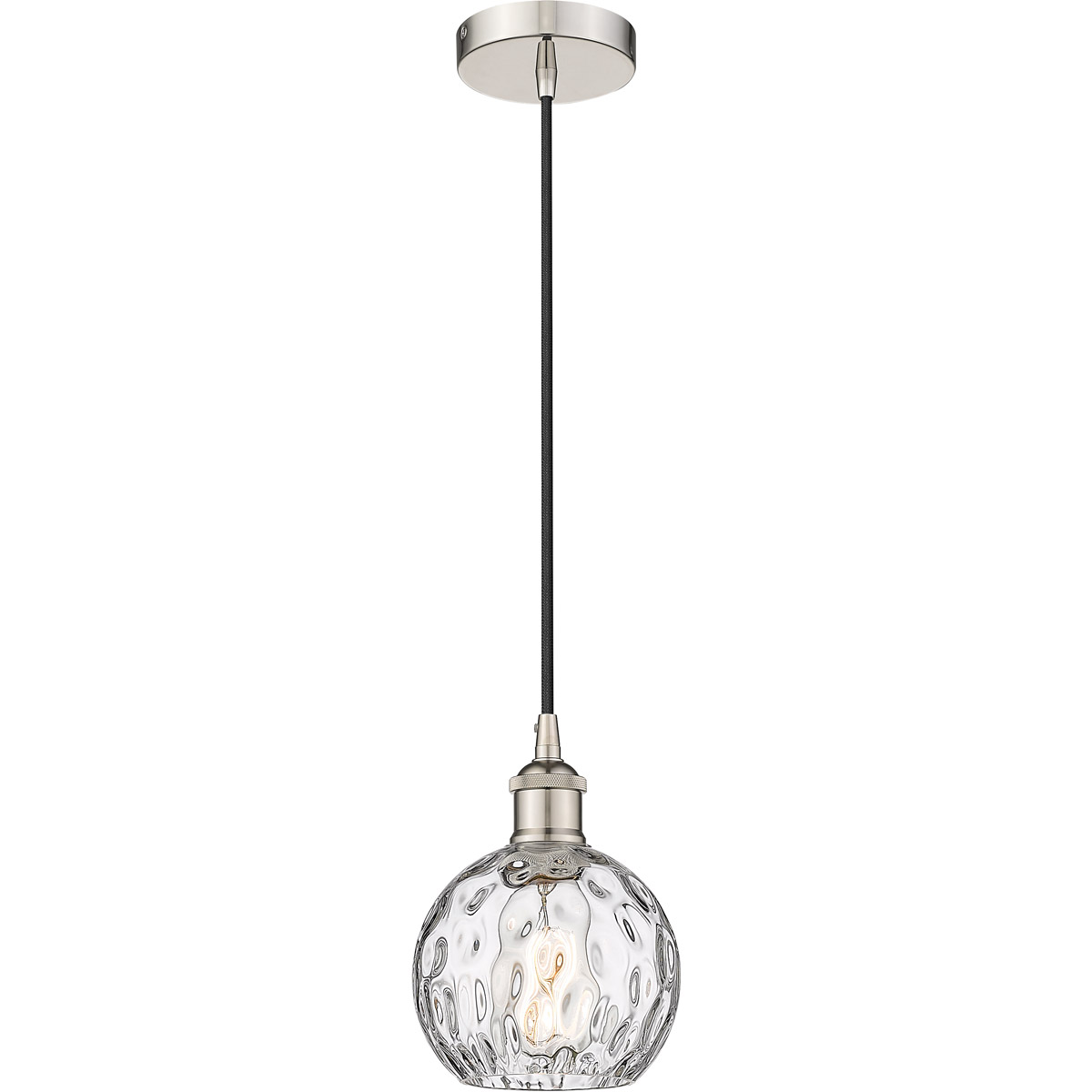 Innovations Lighting 616-1P-PN-G1215-6 Edison Athens Water Glass 1 Light 6 inch Polished Nickel Mini Pendant Ceiling Light