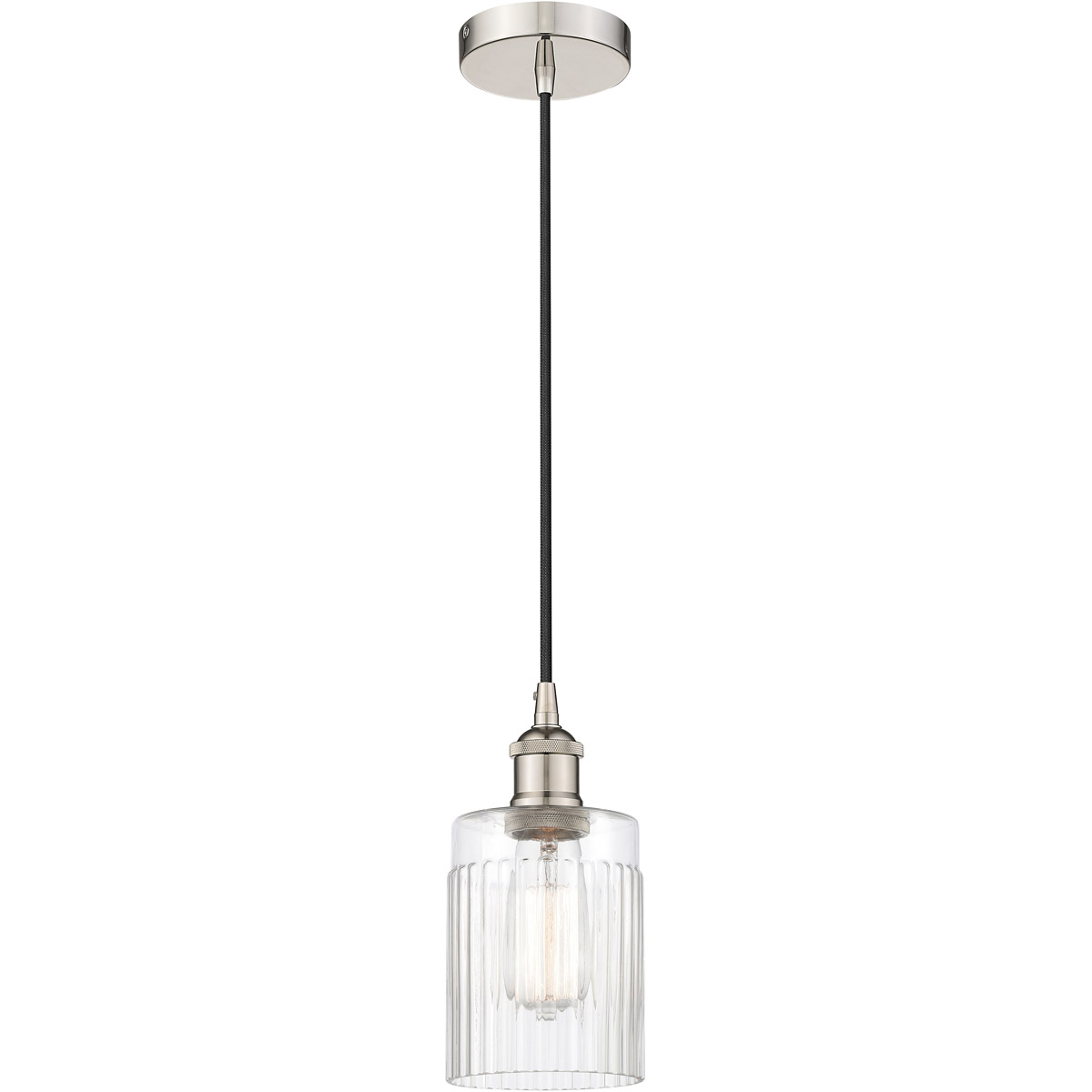 Innovations Lighting 616-1P-PN-G342-LED Edison Hadley LED 4.5 inch Polished Nickel Mini Pendant Ceiling Light in Clear Glass