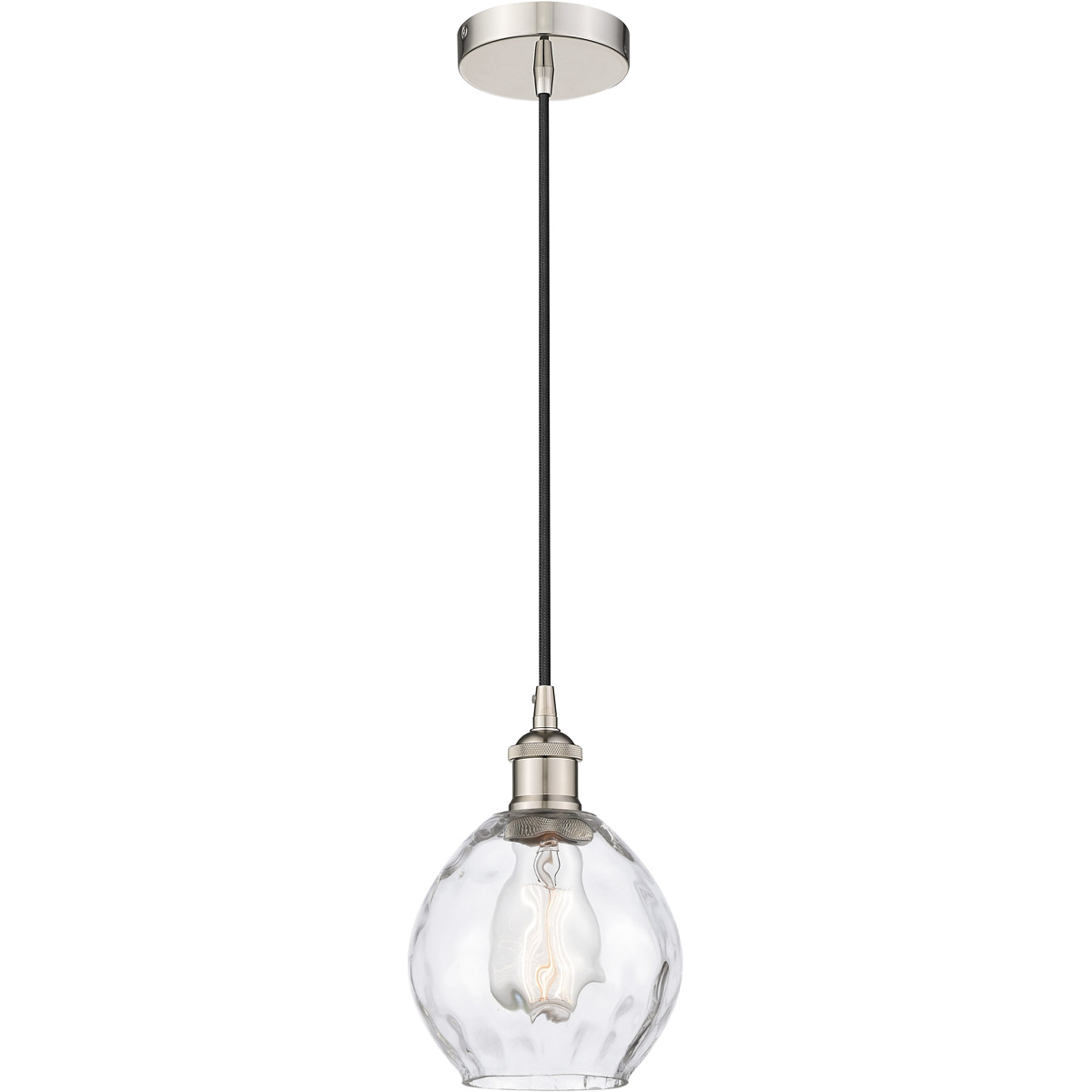 Innovations Lighting 616-1P-PN-G362-LED Edison Waverly LED 6 inch Polished Nickel Mini Pendant Ceiling Light