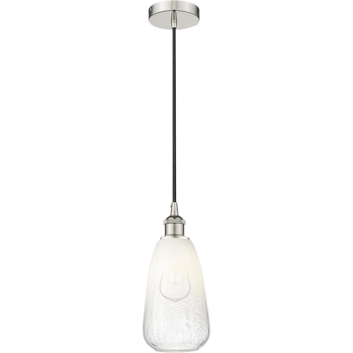 Innovations Lighting 616-1P-PN-G480-6OP Edison Brookhaven Almond 1 Light 6 inch Polished Nickel Mini Pendant Ceiling Light in Opal Glass
