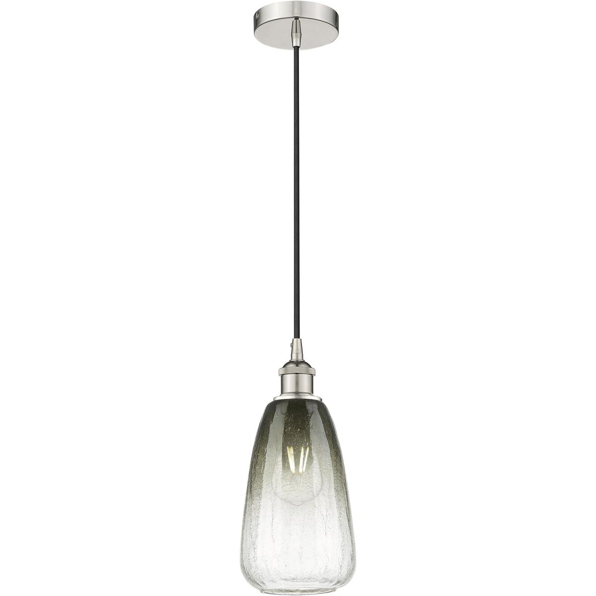 Innovations Lighting 616-1P-PN-G480-6SL Edison Brookhaven Almond 1 Light 6 inch Polished Nickel Mini Pendant Ceiling Light in Slate Glass