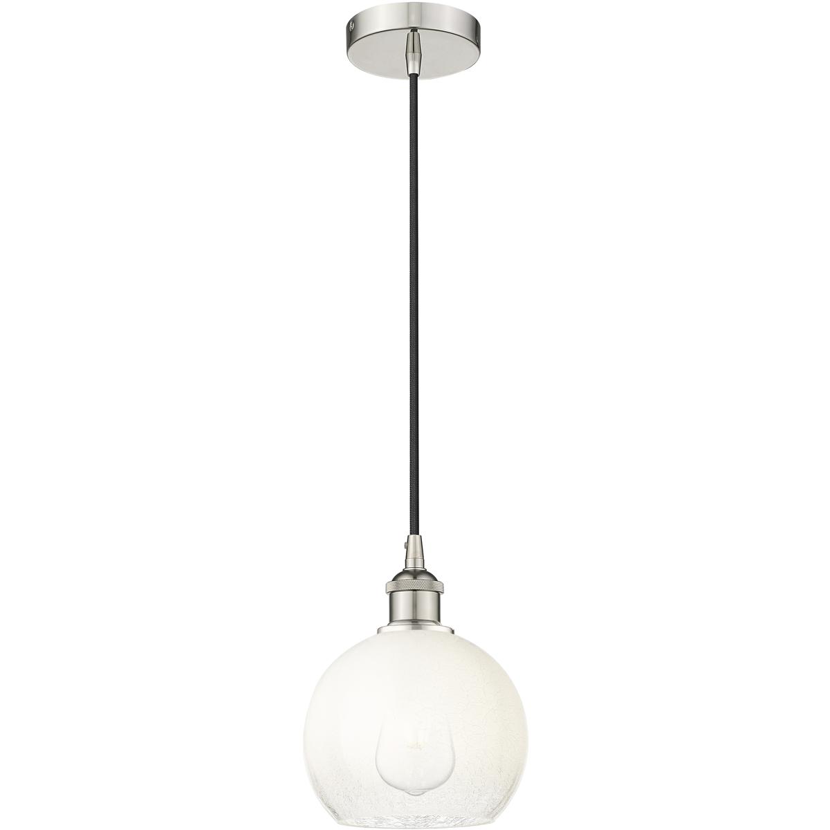 Innovations Lighting 616-1P-PN-G483-8OP Edison Brookhaven Globe 1 Light 7.88 inch Polished Nickel Mini Pendant Ceiling Light in Opal Glass