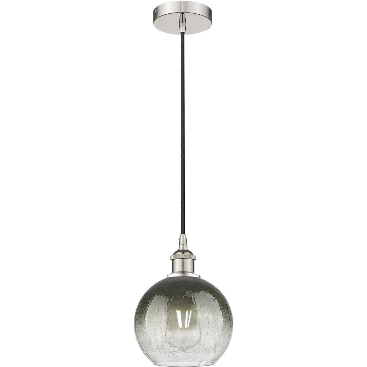Innovations Lighting 616-1P-PN-G483-8SL Edison Brookhaven Globe 1 Light 7.88 inch Polished Nickel Mini Pendant Ceiling Light in Slate Glass