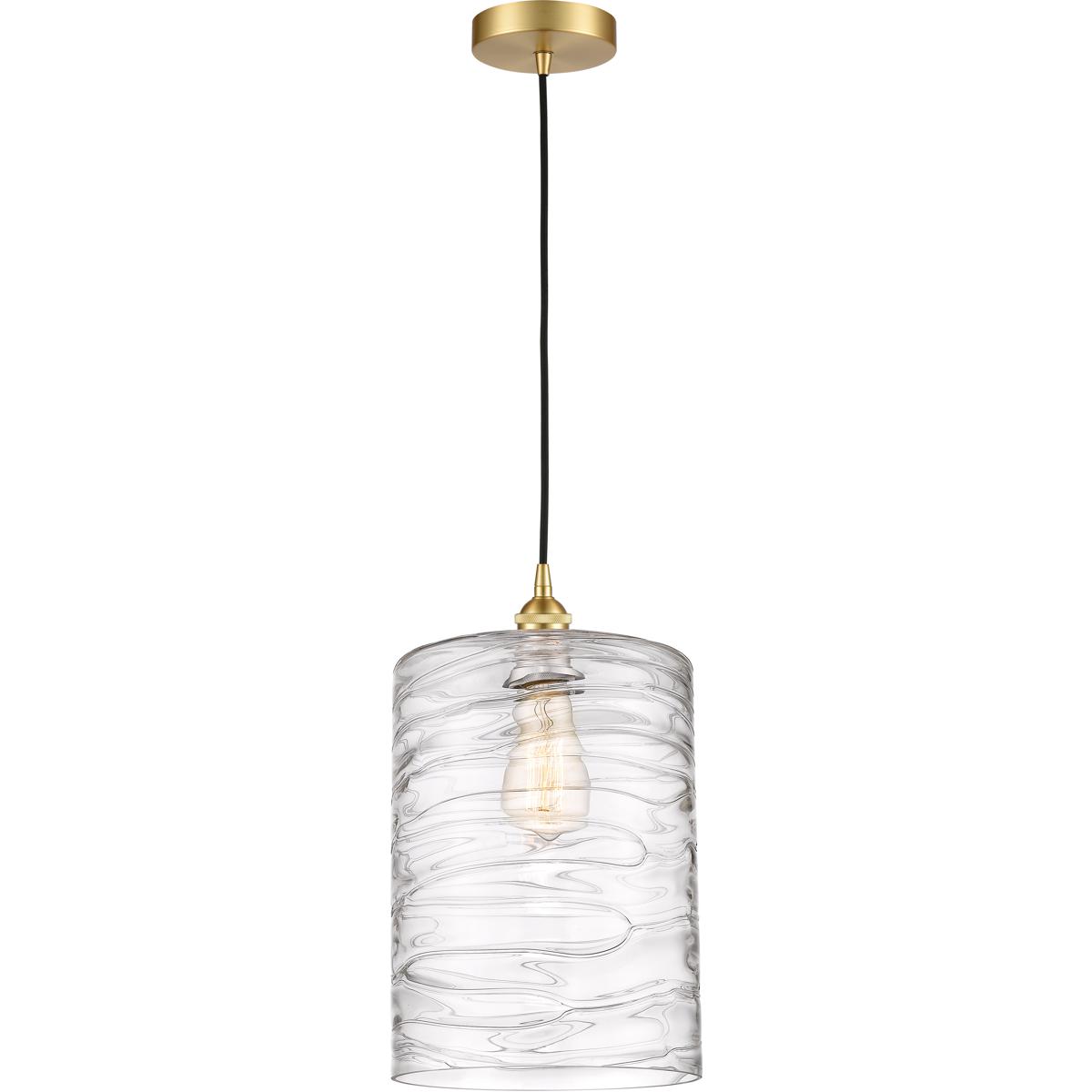 Innovations Lighting 616-1P-SG-G1113-L Ballston Cobbleskill 1 Light 9 inch Satin Gold Mini Pendant Ceiling Light in Deco Swirl Glass
