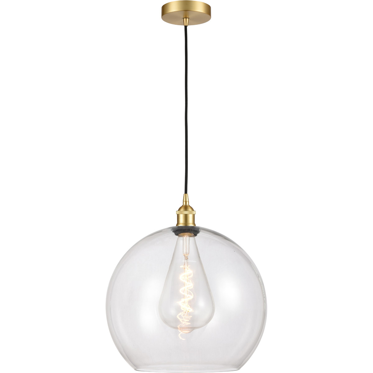 Innovations Lighting 616-1P-SG-G122-14-LED Edison Athens LED 13.75 inch Satin Gold Pendant Ceiling Light in Clear Glass