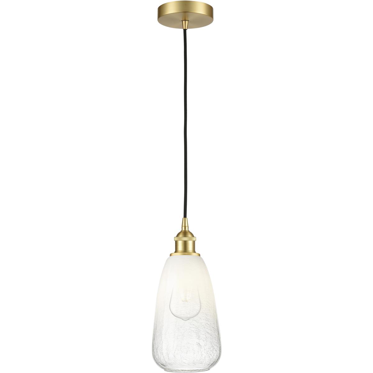 Innovations Lighting 616-1P-SG-G480-6OP Edison Brookhaven Almond 1 Light 6 inch Satin Gold Mini Pendant Ceiling Light in Opal Glass