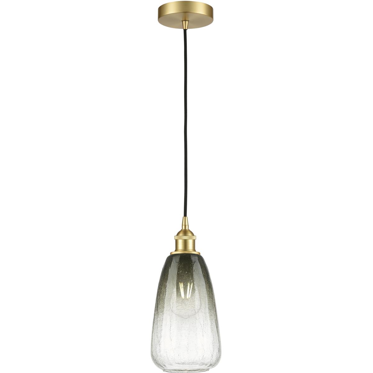 Innovations Lighting 616-1P-SG-G480-6SL Edison Brookhaven Almond 1 Light 6 inch Satin Gold Mini Pendant Ceiling Light in Slate Glass