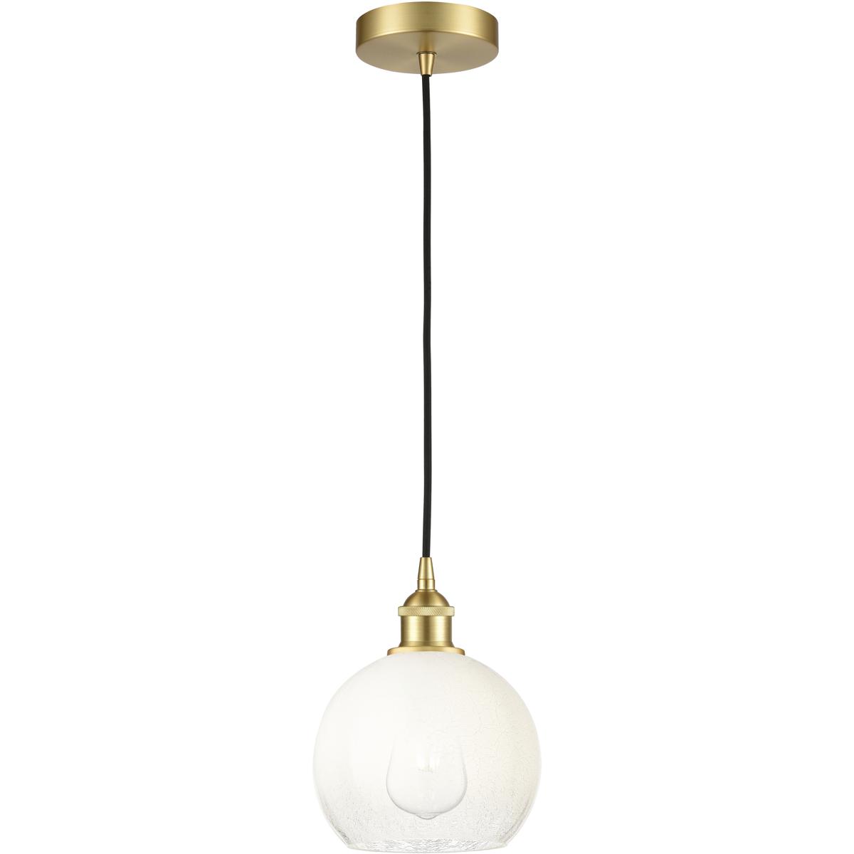 Innovations Lighting 616-1P-SG-G483-8OP Edison Brookhaven Globe 1 Light 7.88 inch Satin Gold Mini Pendant Ceiling Light in Opal Glass