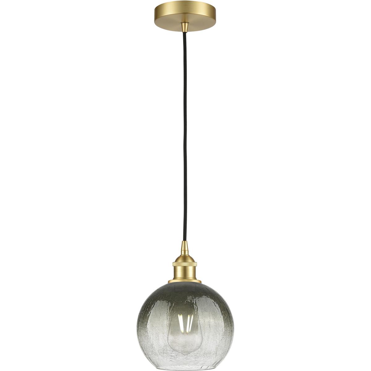 Innovations Lighting 616-1P-SG-G483-8SL Edison Brookhaven Globe 1 Light 7.88 inch Satin Gold Mini Pendant Ceiling Light in Slate Glass