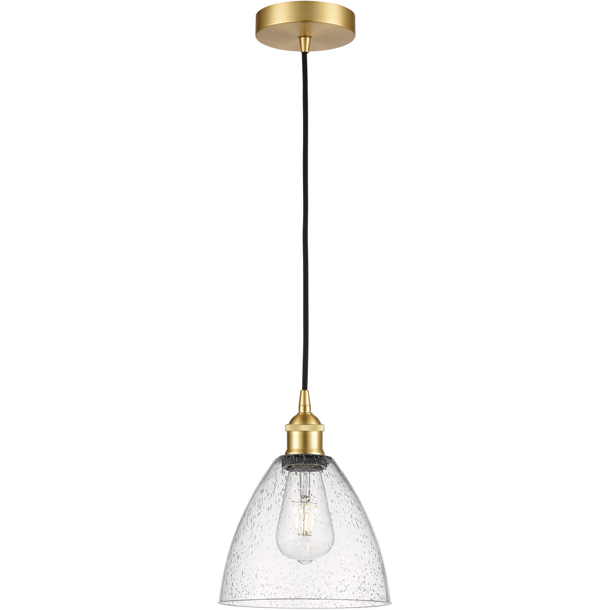 Innovations Lighting 616-1P-SG-GBD-754 Edison Dome 1 Light 8 inch Satin Gold Mini Pendant Ceiling Light