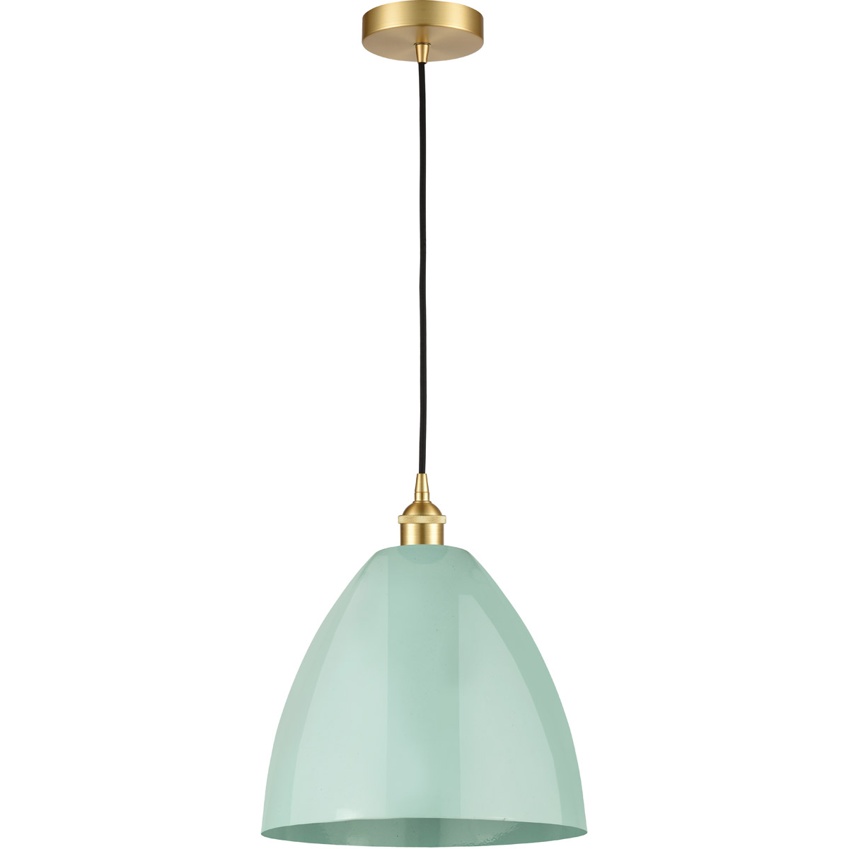 Innovations Lighting 616-1P-AC-MBD-12-SF-LED Edison Plymouth Dome LED 12 inch Antique Copper Mini Pendant Ceiling Light