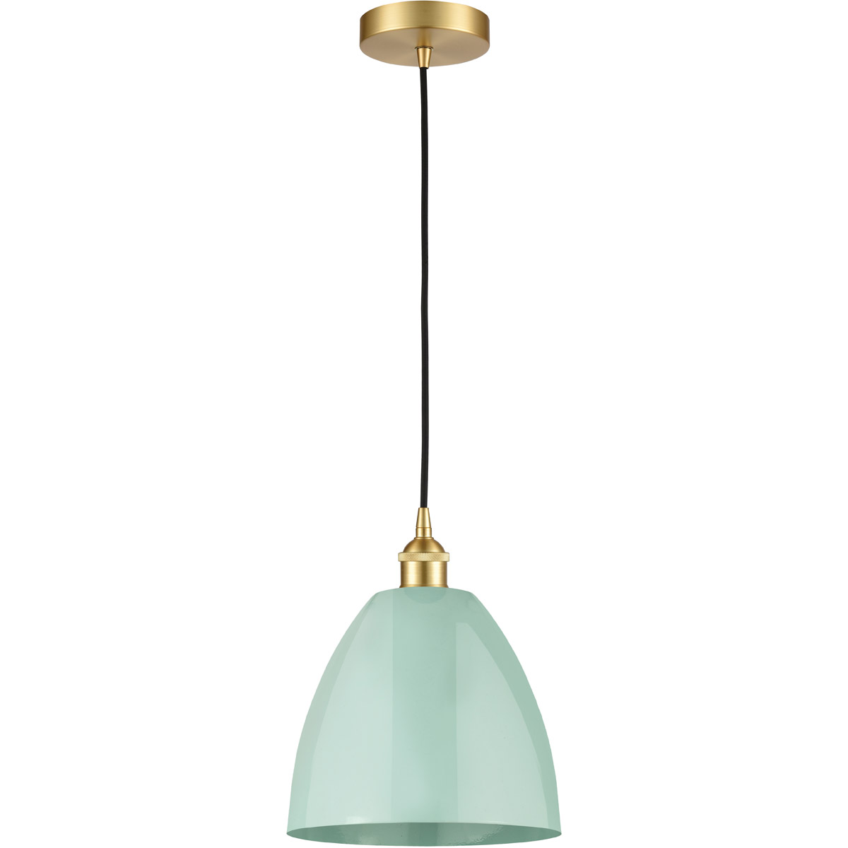 Innovations Lighting 616-1P-SG-MBD-9-SF-LED Edison Plymouth Dome LED 9 inch Satin Gold Mini Pendant Ceiling Light