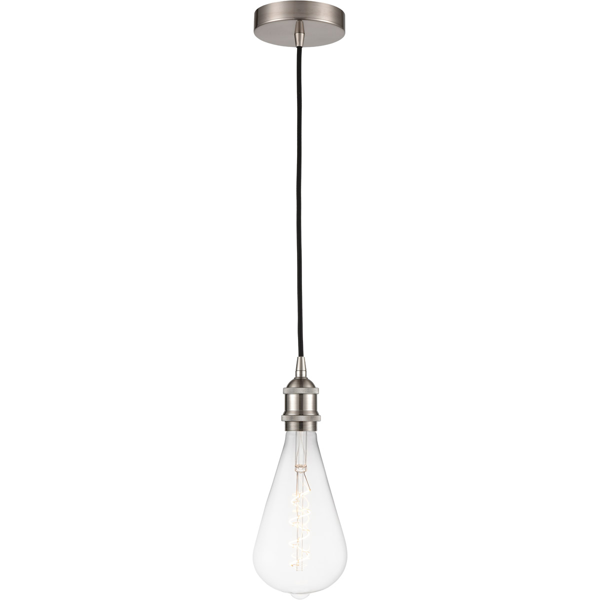 Innovations Lighting 616-1P-SN-BB125LED Ballston Edison LED 5 inch Brushed Satin Nickel Mini Pendant Ceiling Light, Ballston
