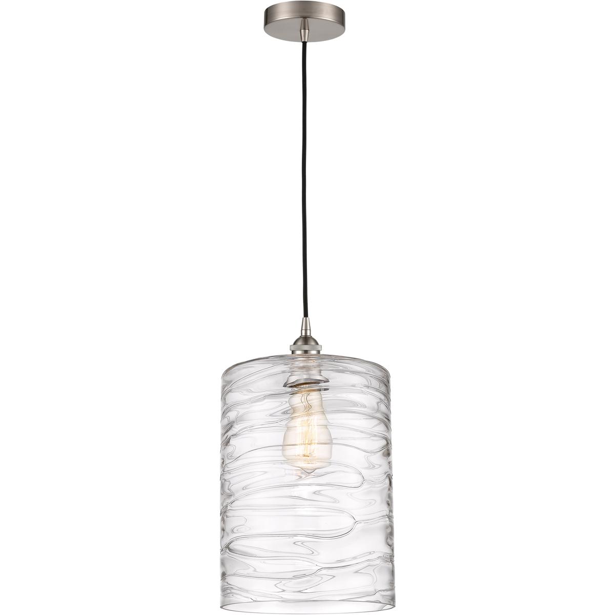 Innovations Lighting 616-1P-SN-G1113-L Ballston Cobbleskill 1 Light 9 inch Brushed Satin Nickel Mini Pendant Ceiling Light in Deco Swirl Glass