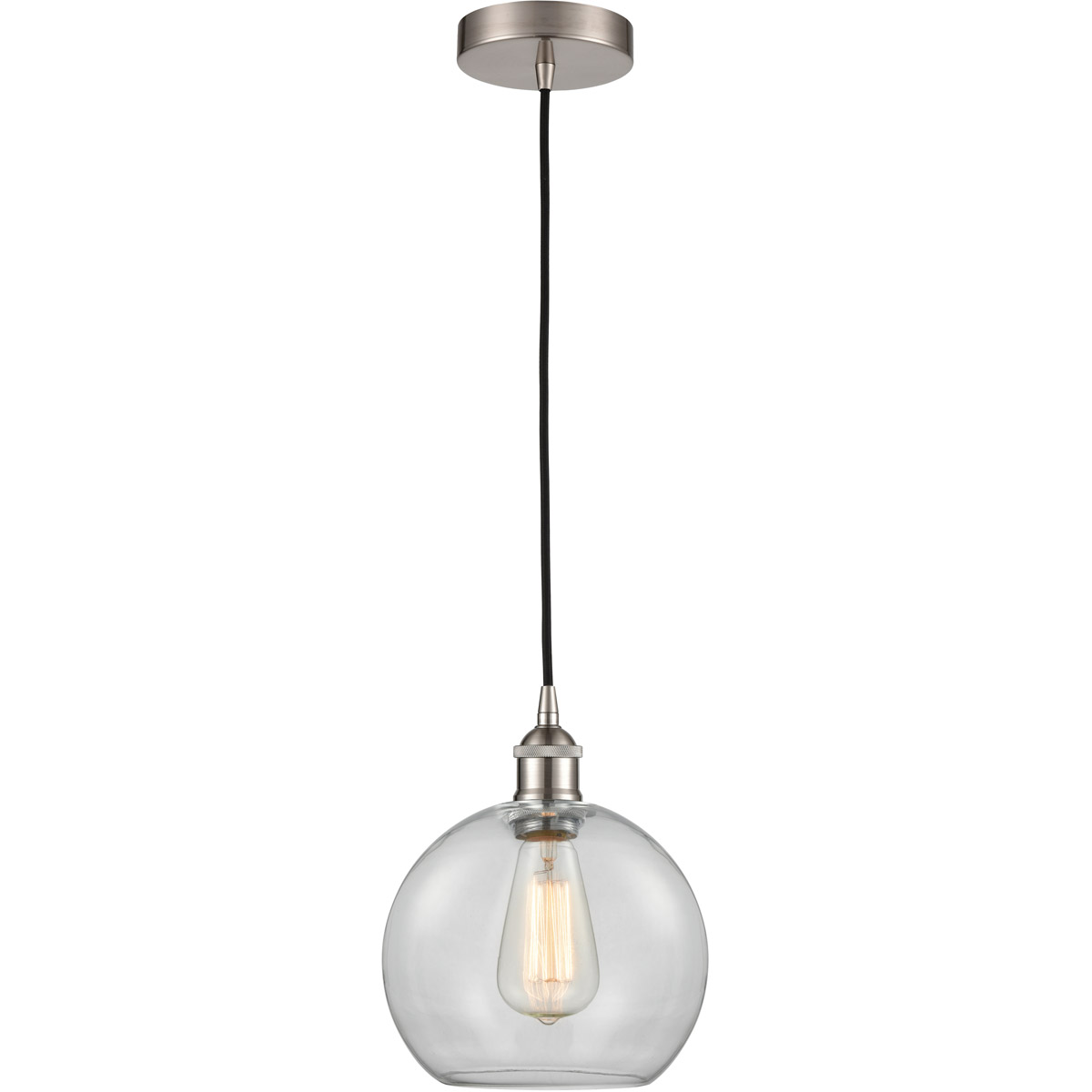 Innovations Lighting 616-1P-SN-G122-8 Edison Athens 1 Light 8 inch Brushed Satin Nickel Mini Pendant Ceiling Light