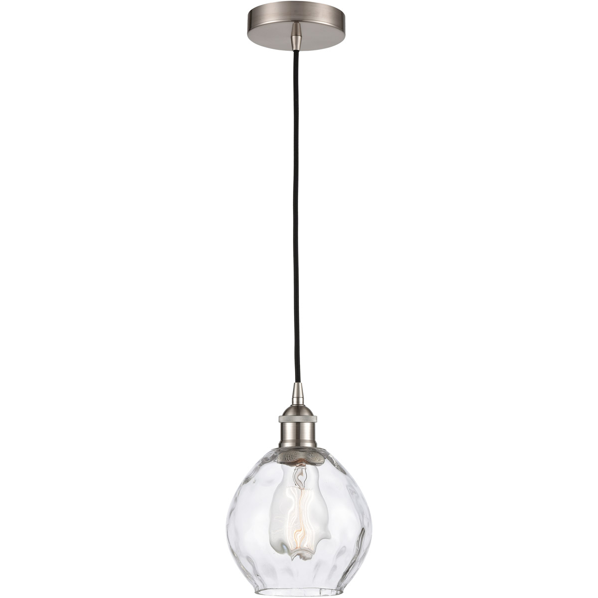 Innovations Lighting 616-1P-SN-G362-LED Edison Waverly LED 6 inch Brushed Satin Nickel Mini Pendant Ceiling Light