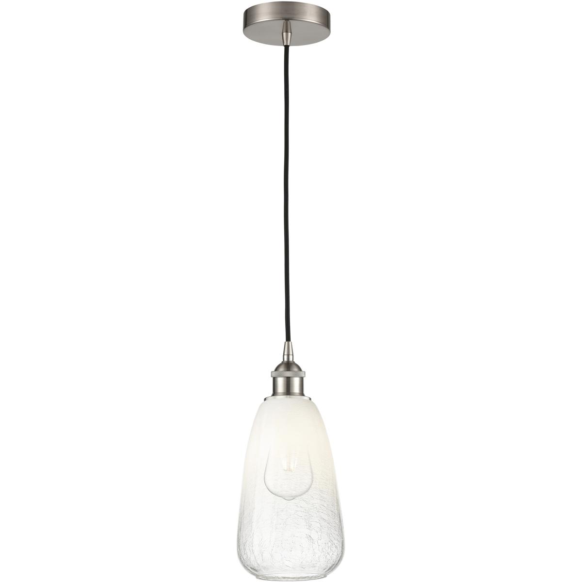 Innovations Lighting 616-1P-SN-G480-6OP Edison Brookhaven Almond 1 Light 6 inch Brushed Satin Nickel Mini Pendant Ceiling Light in Opal Glass