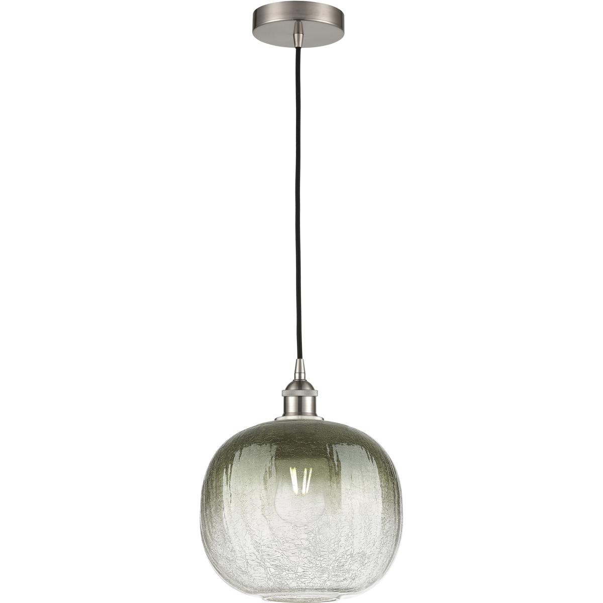 Innovations Lighting 616-1P-SN-G481-10SL Edison Brookhaven Sphere 1 Light 10.5 inch Brushed Satin Nickel Mini Pendant Ceiling Light in Slate Glass