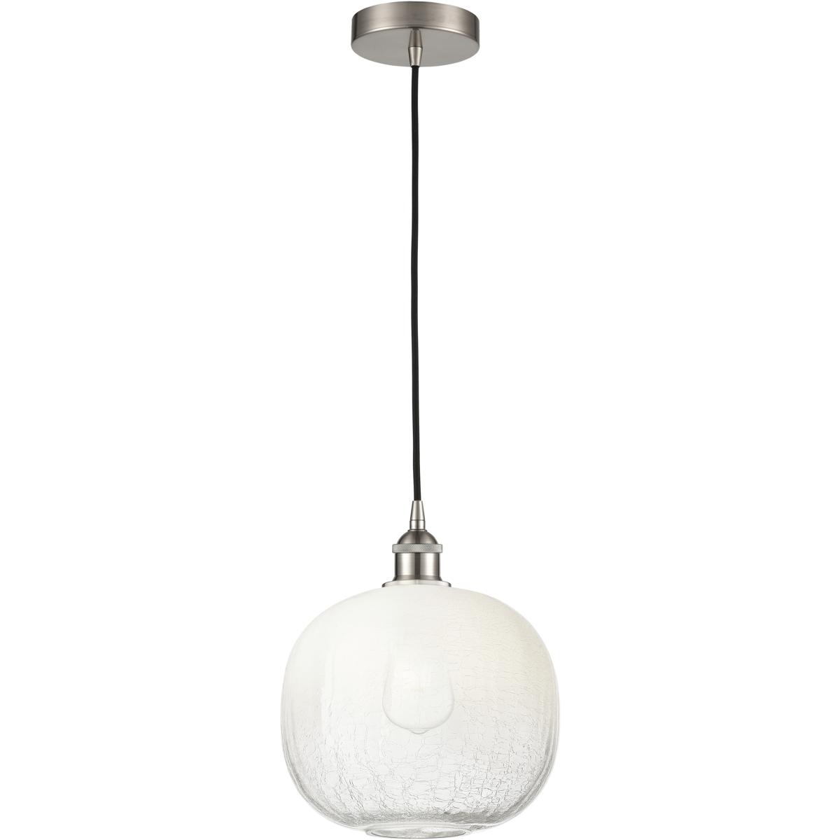 Innovations Lighting 616-1P-SN-G483-8OP Edison Brookhaven Globe 1 Light 7.88 inch Brushed Satin Nickel Mini Pendant Ceiling Light in Opal Glass