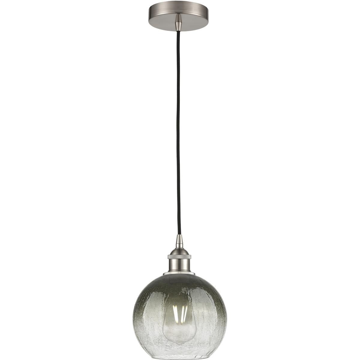 Innovations Lighting 616-1P-SN-G483-8SL Edison Brookhaven Globe 1 Light 7.88 inch Brushed Satin Nickel Mini Pendant Ceiling Light in Slate Glass