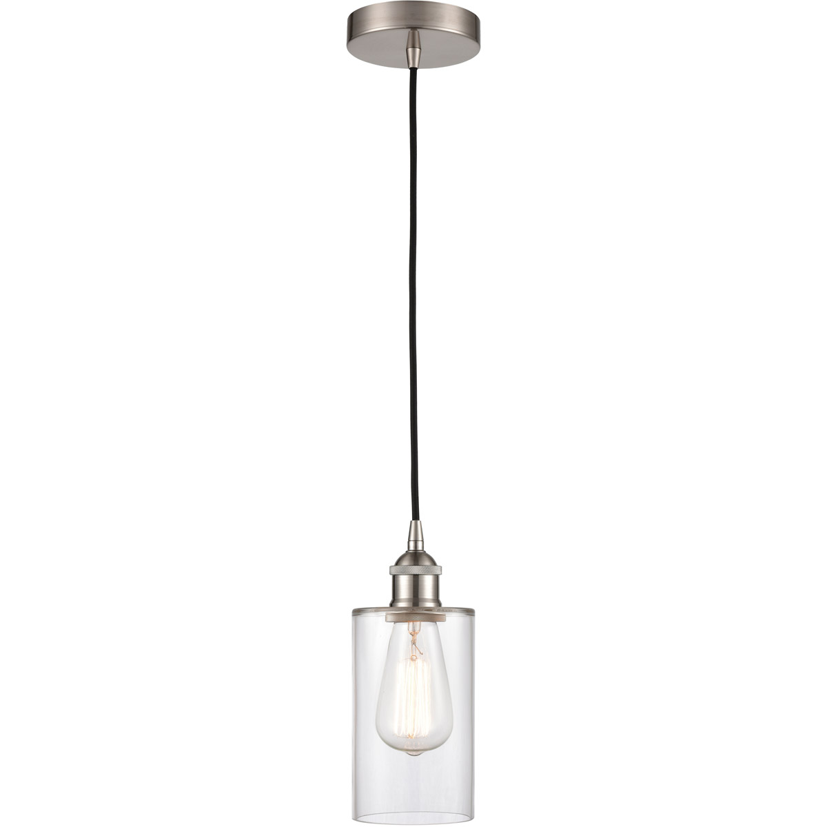 Innovations Lighting 616-1P-SN-G802-LED Edison Clymer LED 4 inch Brushed Satin Nickel Mini Pendant Ceiling Light