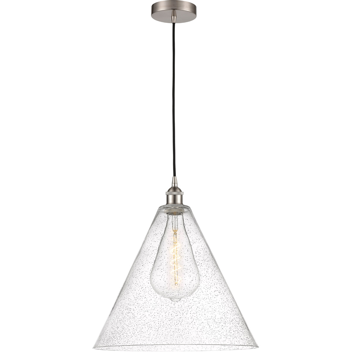 Innovations Lighting 616-1P-SN-GBC-164 Edison Cone 1 Light 16 inch Brushed Satin Nickel Pendant Ceiling Light