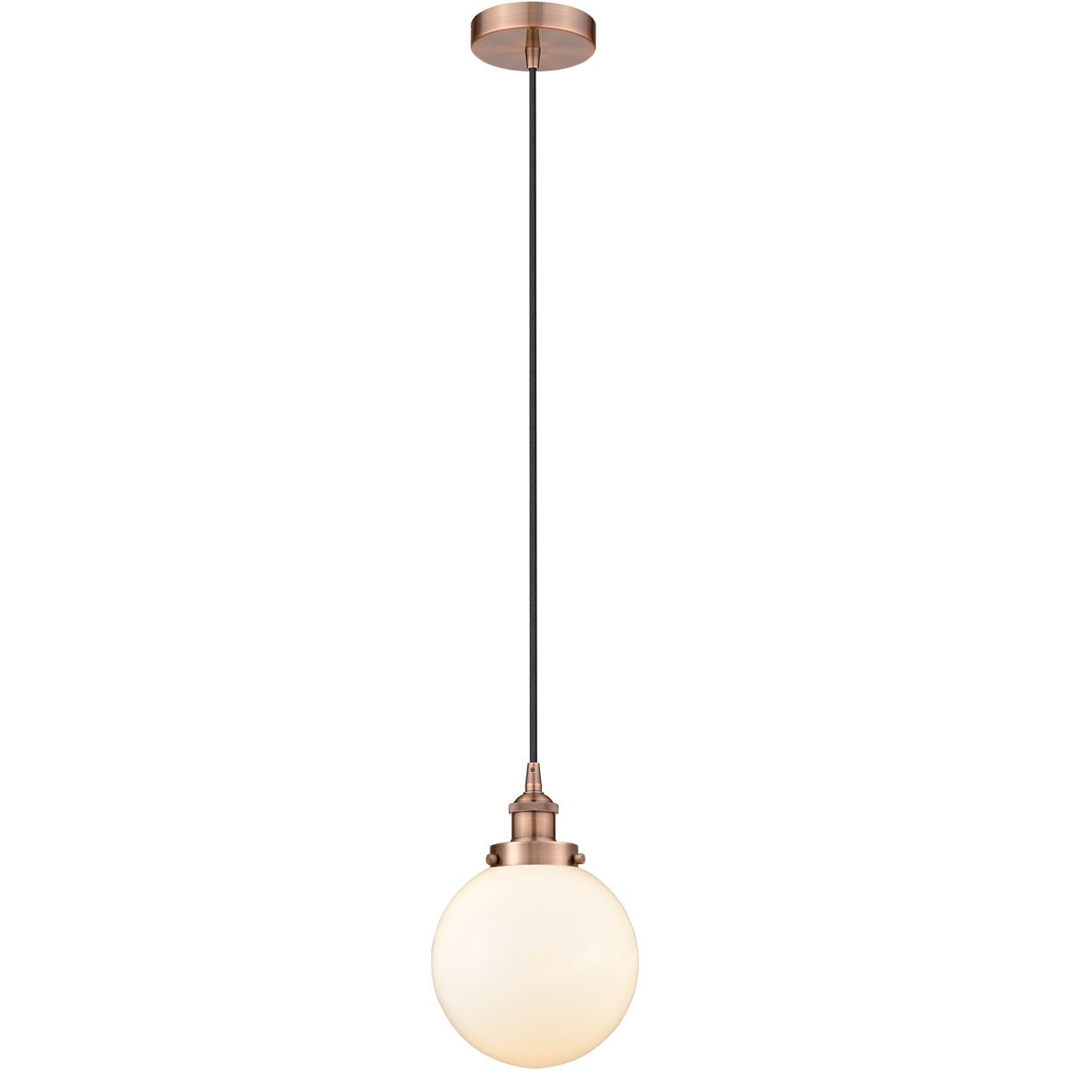 Innovations Lighting 616-1PH-AC-G201-8-LED Edison Beacon LED 8 inch Antique Copper Mini Pendant Ceiling Light