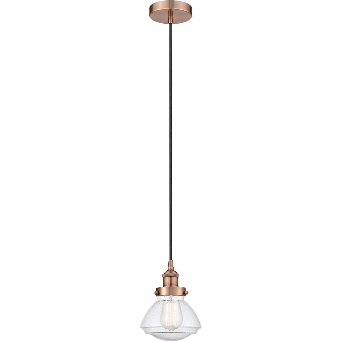 Innovations Lighting 616-1PH-AC-G324 Edison Olean 1 Light 7 inch Antique Copper Mini Pendant Ceiling Light